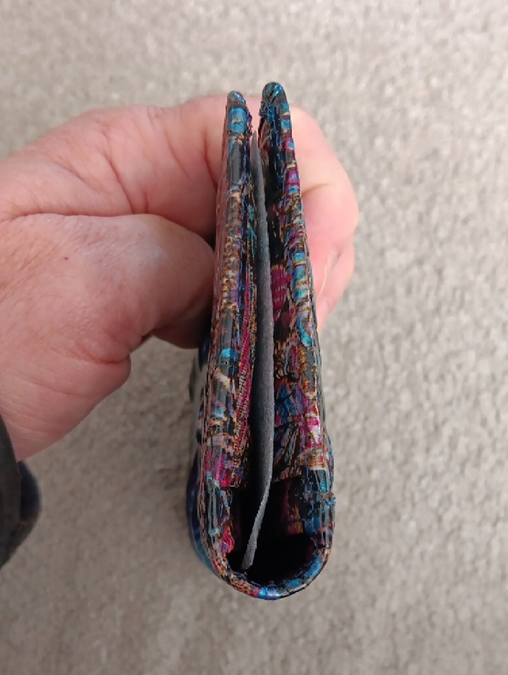 Brahmin Blue Multicolor Iridescent Croc-Embossed Wallet - Picture 4 of 7